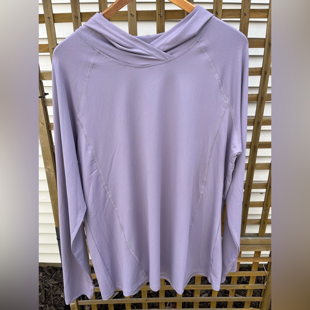 LUYAA Exercise Hoodie Top Active Athleisure Stretch Lavender Size XL